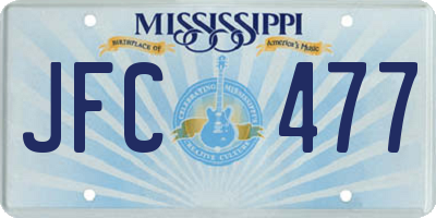 MS license plate JFC477