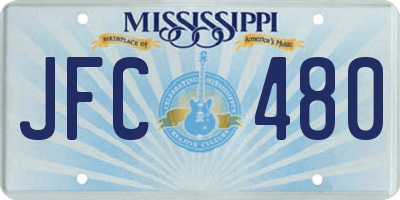 MS license plate JFC480