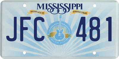 MS license plate JFC481