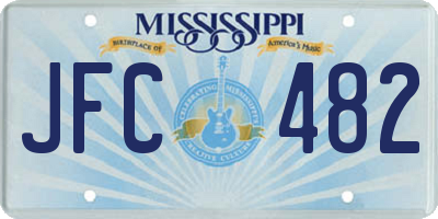 MS license plate JFC482