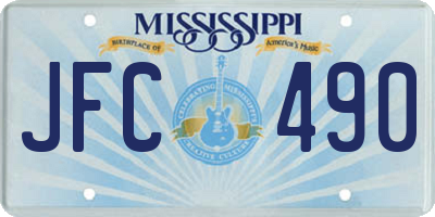 MS license plate JFC490