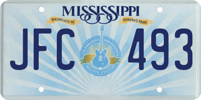 MS license plate JFC493