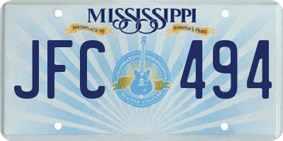 MS license plate JFC494