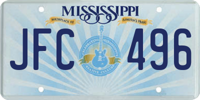 MS license plate JFC496