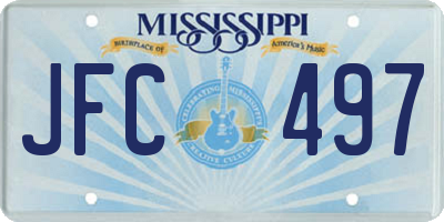 MS license plate JFC497
