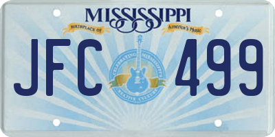 MS license plate JFC499
