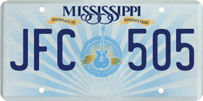 MS license plate JFC505