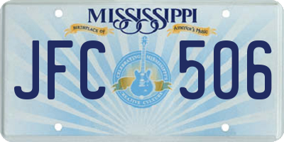 MS license plate JFC506