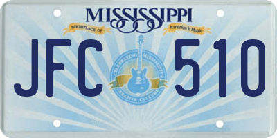 MS license plate JFC510