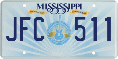 MS license plate JFC511