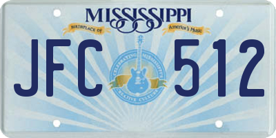 MS license plate JFC512
