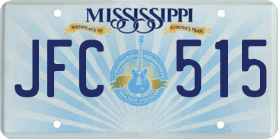 MS license plate JFC515