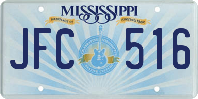 MS license plate JFC516