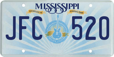 MS license plate JFC520