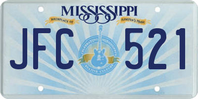 MS license plate JFC521