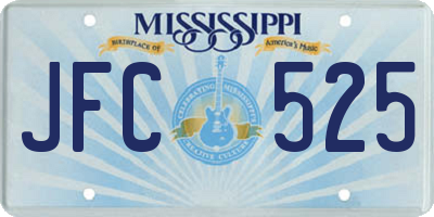 MS license plate JFC525