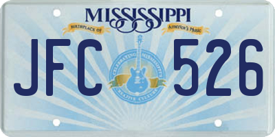 MS license plate JFC526
