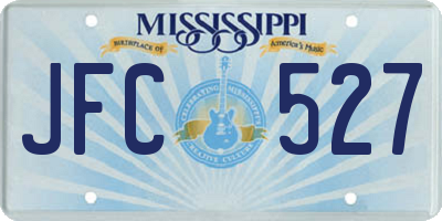 MS license plate JFC527