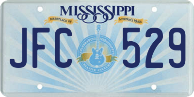 MS license plate JFC529