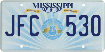 MS license plate JFC530