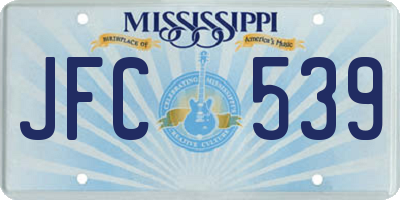 MS license plate JFC539