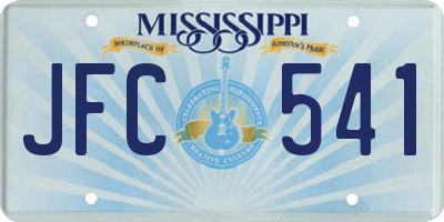 MS license plate JFC541