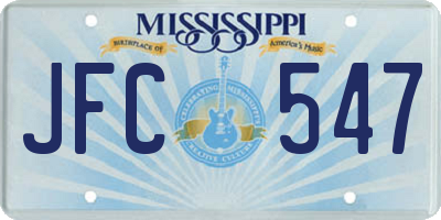 MS license plate JFC547