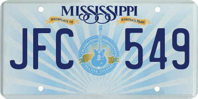 MS license plate JFC549