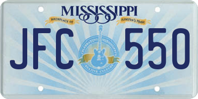 MS license plate JFC550