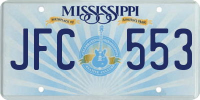 MS license plate JFC553