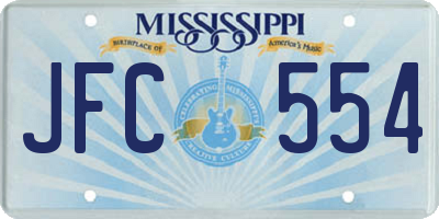 MS license plate JFC554