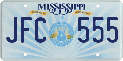 MS license plate JFC555