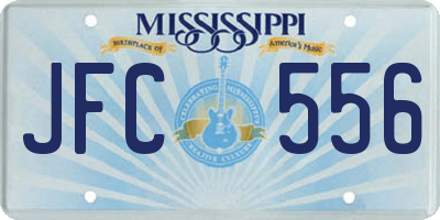 MS license plate JFC556