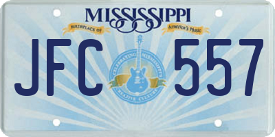 MS license plate JFC557
