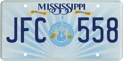 MS license plate JFC558