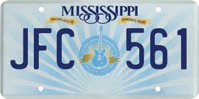 MS license plate JFC561
