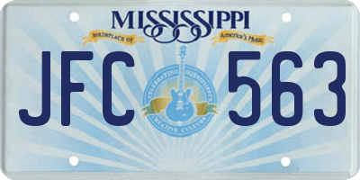 MS license plate JFC563