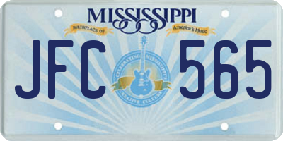 MS license plate JFC565