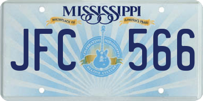 MS license plate JFC566