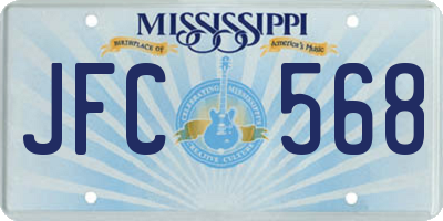 MS license plate JFC568