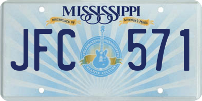 MS license plate JFC571