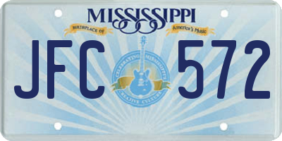 MS license plate JFC572