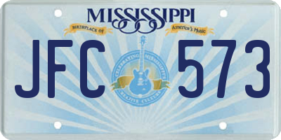 MS license plate JFC573