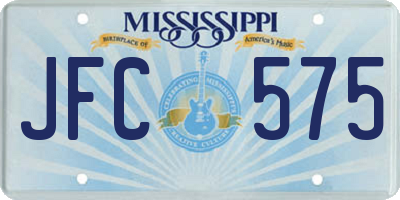MS license plate JFC575