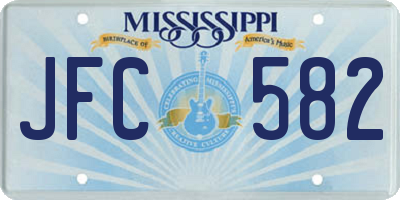 MS license plate JFC582