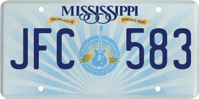 MS license plate JFC583