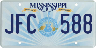 MS license plate JFC588