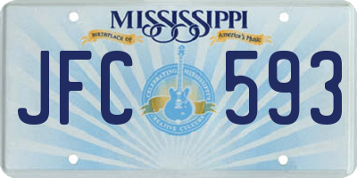 MS license plate JFC593