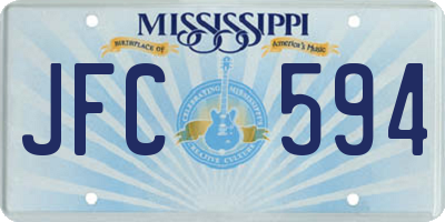 MS license plate JFC594