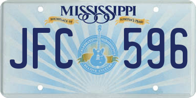 MS license plate JFC596